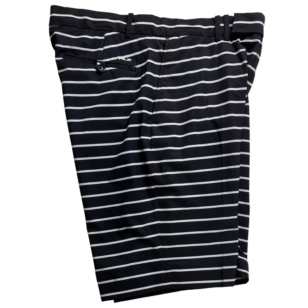 RLX Ralph Lauren Mens Golf Shorts black White Striped Performance Size 32‎